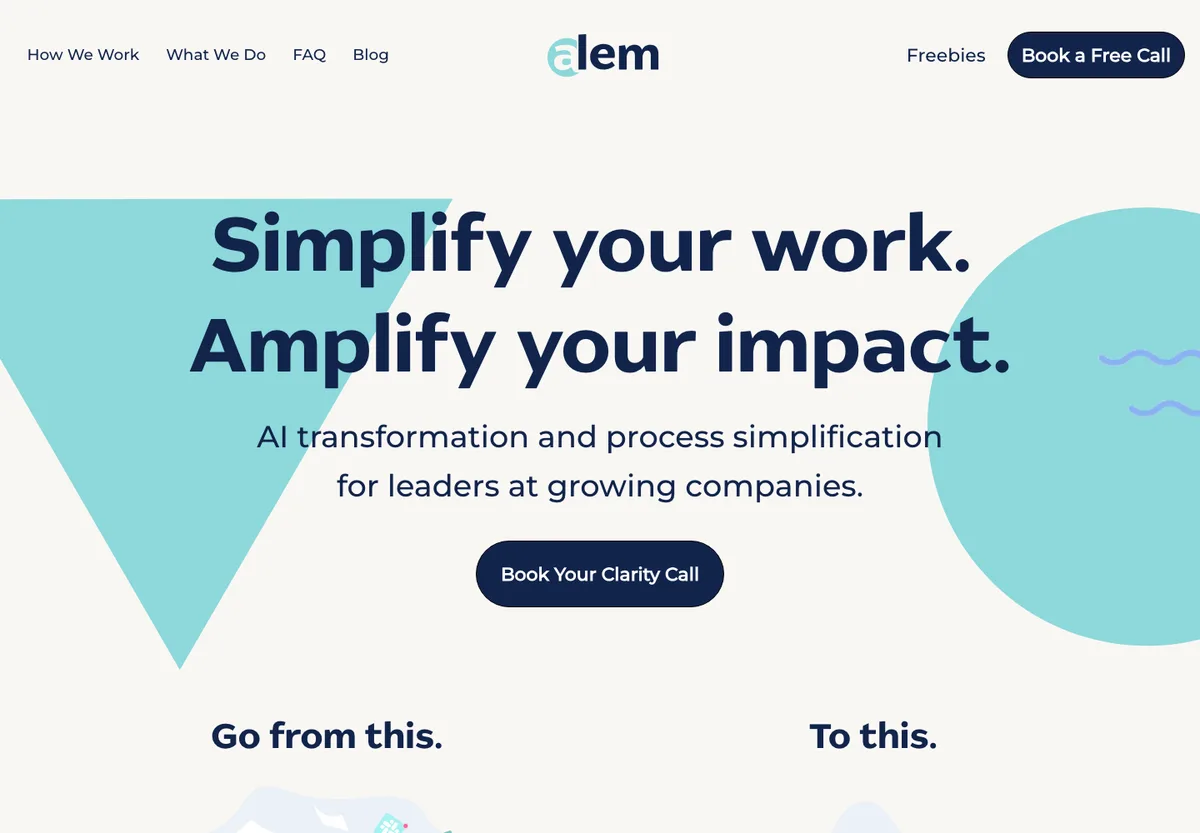 Alem website homepage